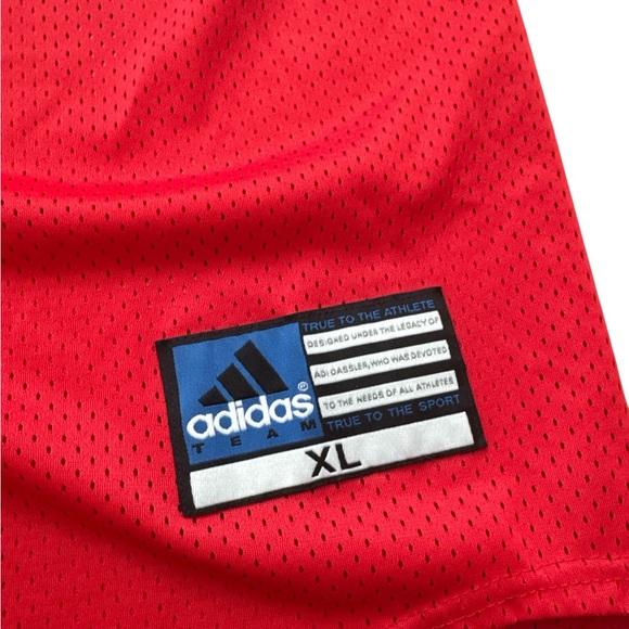 Vintage Adidas Team Men’s Baseball Jersey Size XL Back Logo Vented Red Y2K Sport - Picture 3 of 8